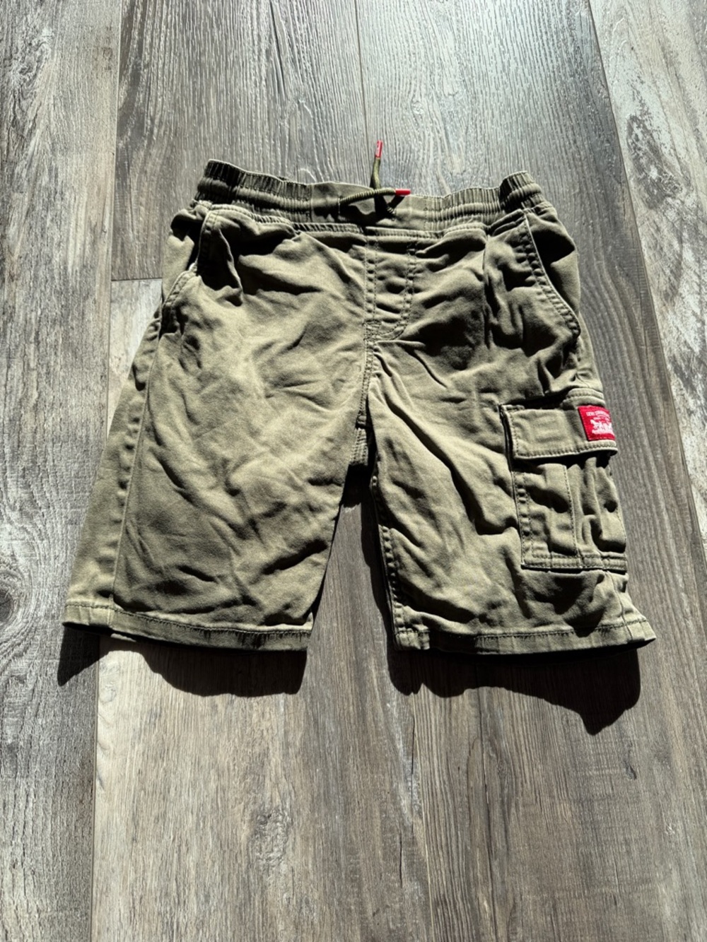 Levi's Olive Green Cargo Shorts with Red‎ Patch